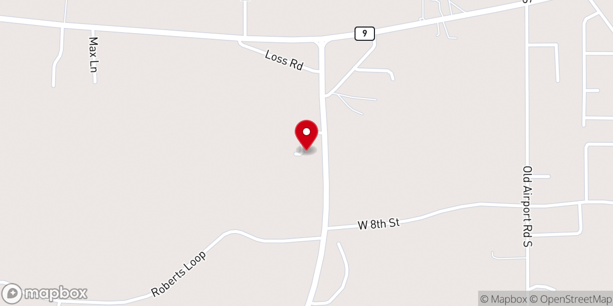 Map showing location of West Pontotoc Church