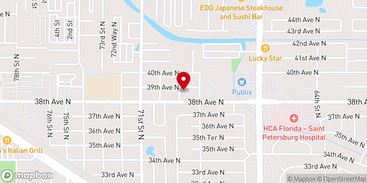 Map showing location of Slavic Baptist Church of St. Petersburg