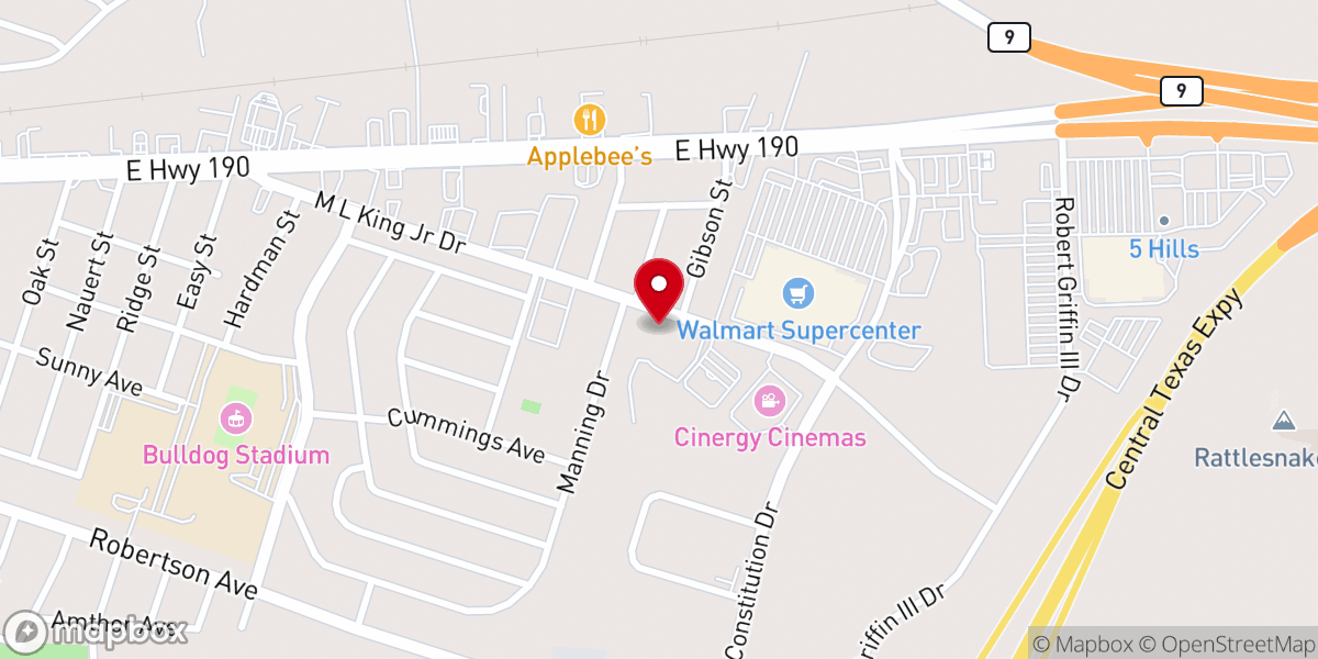 Map showing location of Trinity Worship Center