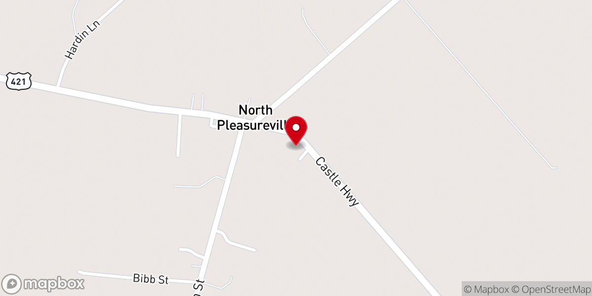 Map showing location of Pleasureville United Methodist