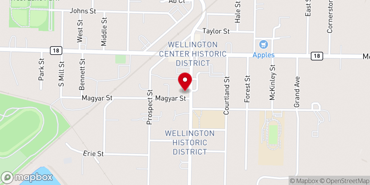 Map showing location of First Congregational Church