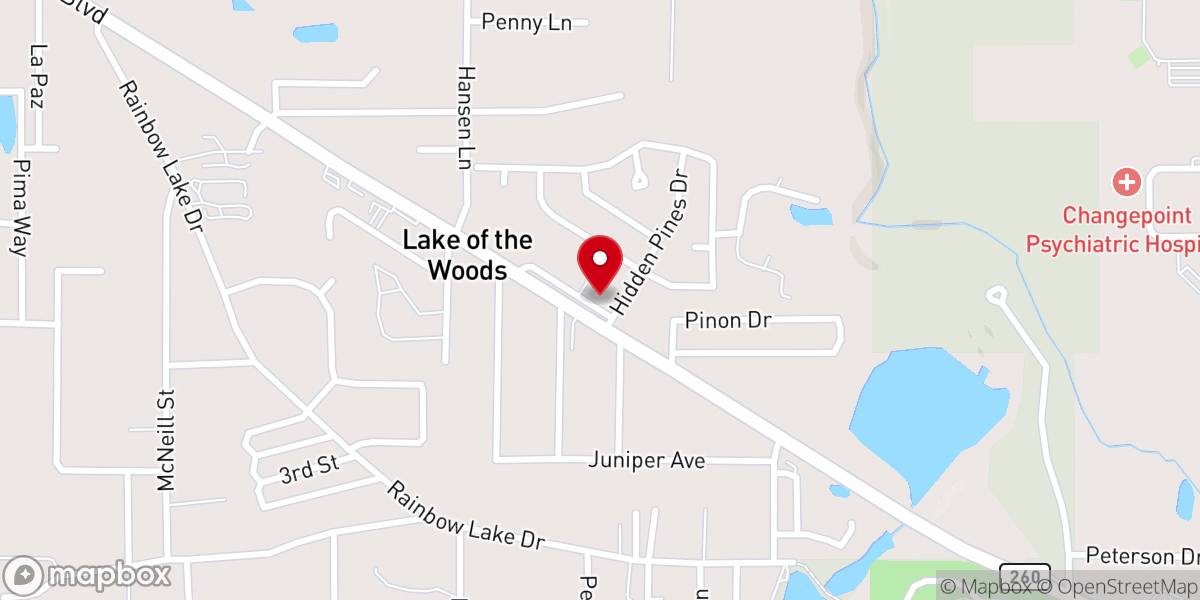 Map showing location of Mountain Country church of Christ
