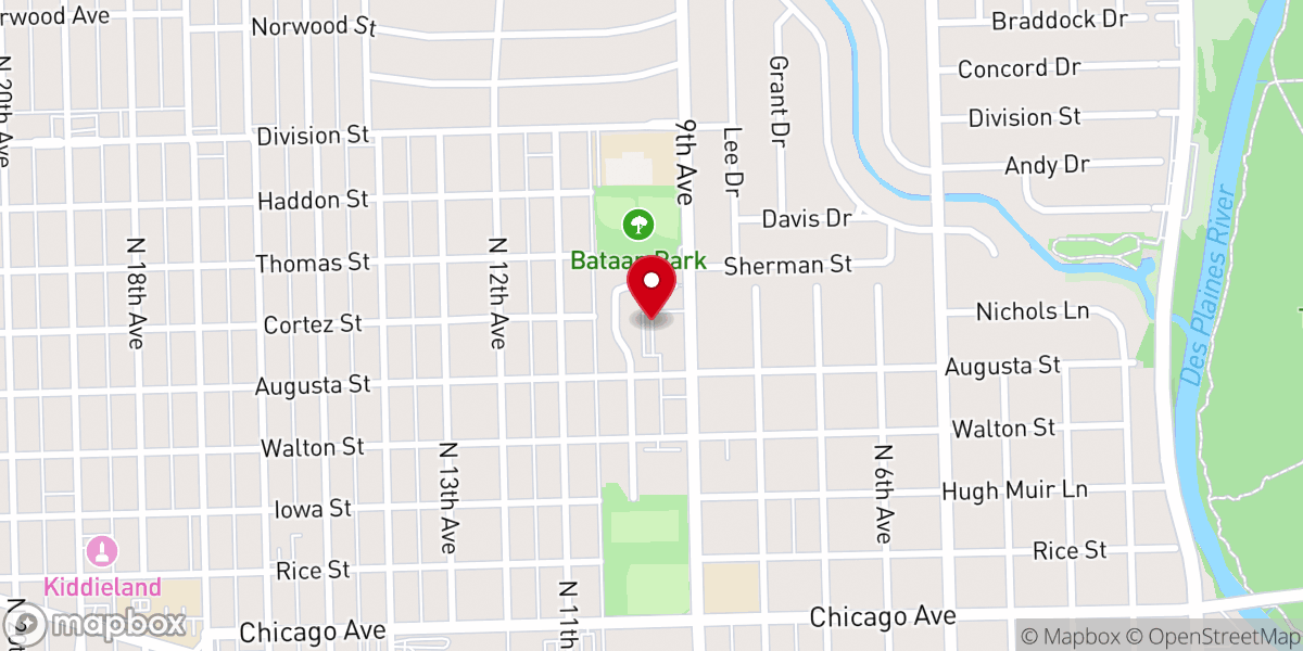 Map showing location of Iglesia Evangelica De Melrose