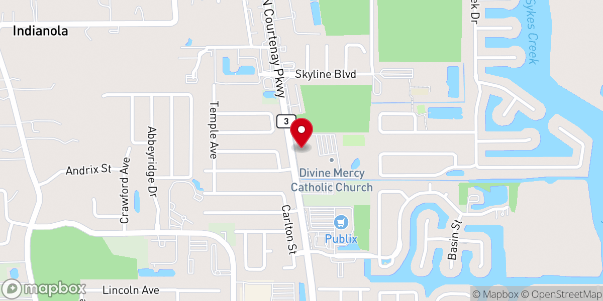 Map showing location of Divine Mercy Catholic Church