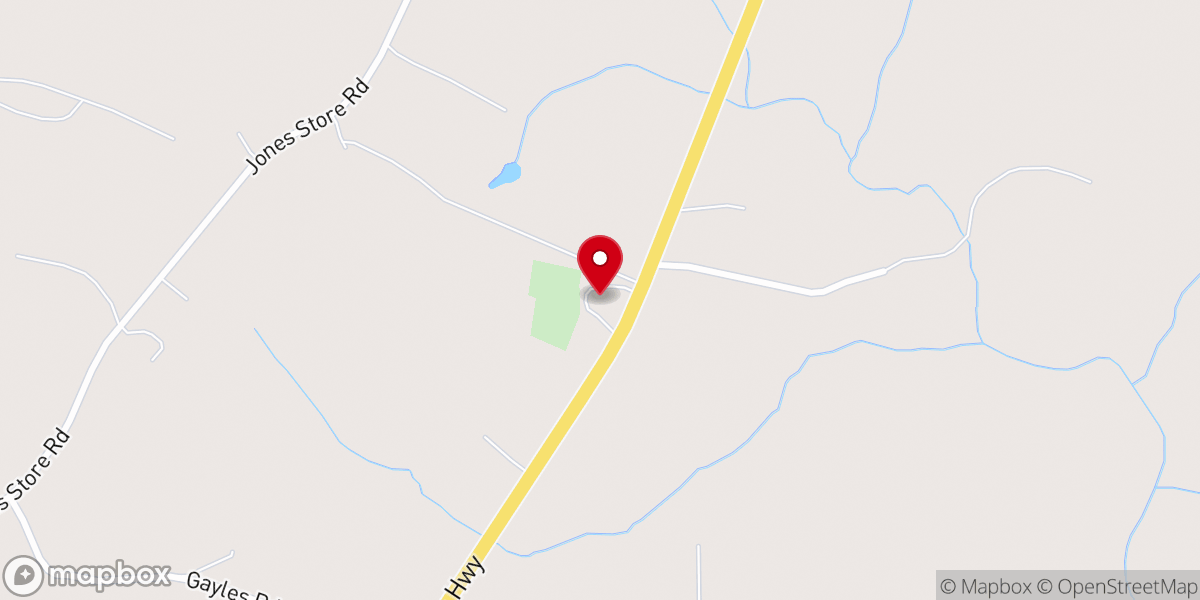 Map showing location of Antioch Baptist Church