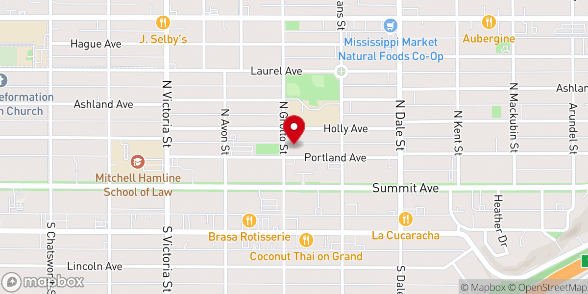Map showing location of Unity Church-Unitarian