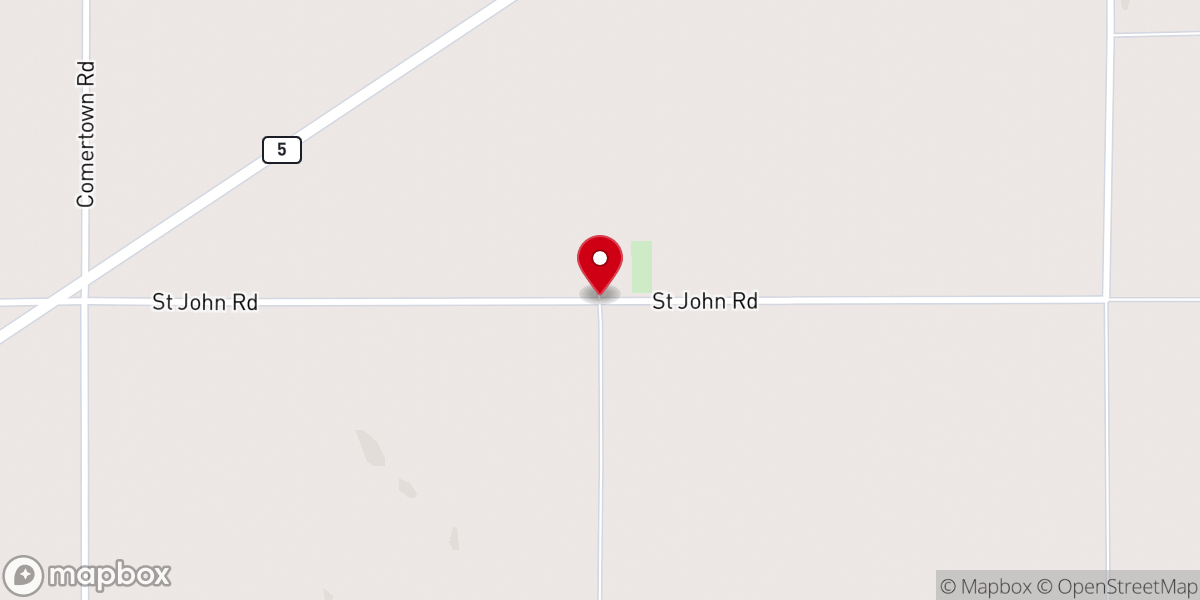 Map showing location of St. John's Lutheran Church