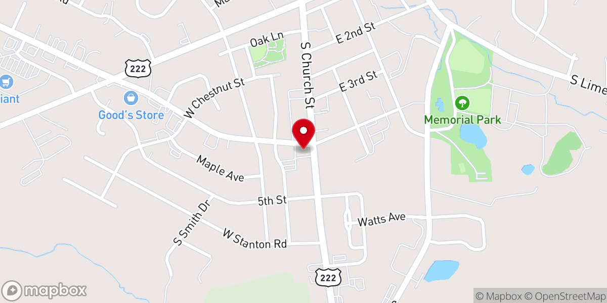 Map showing location of Saint Pauls Church