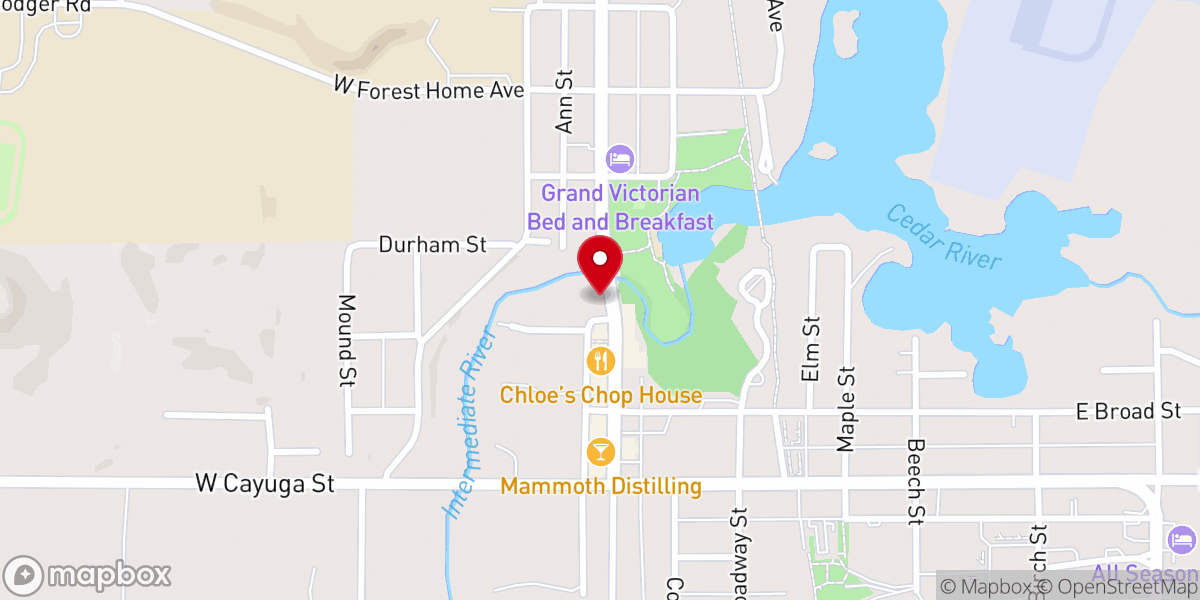 Map showing location of River's Edge Ministries
