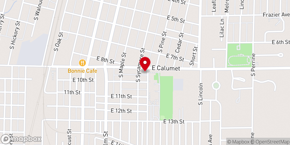 Map showing location of Temple Baptist Church