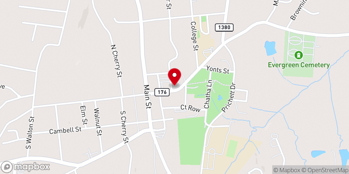 Map showing location of First Christian Church of Greenville