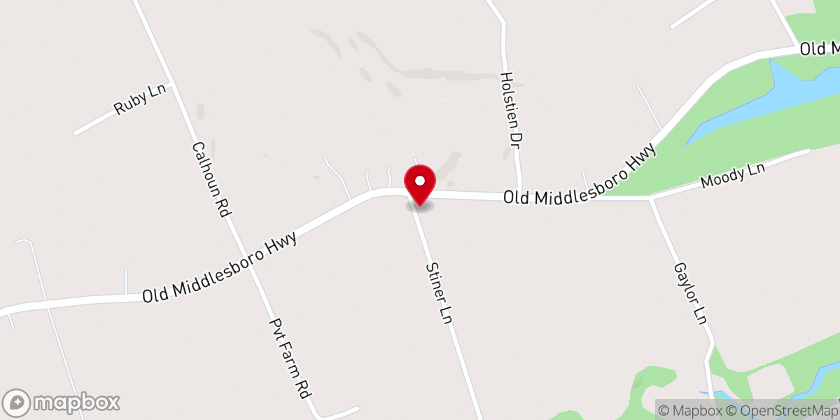 Map showing location of Elm Grove Baptist Church