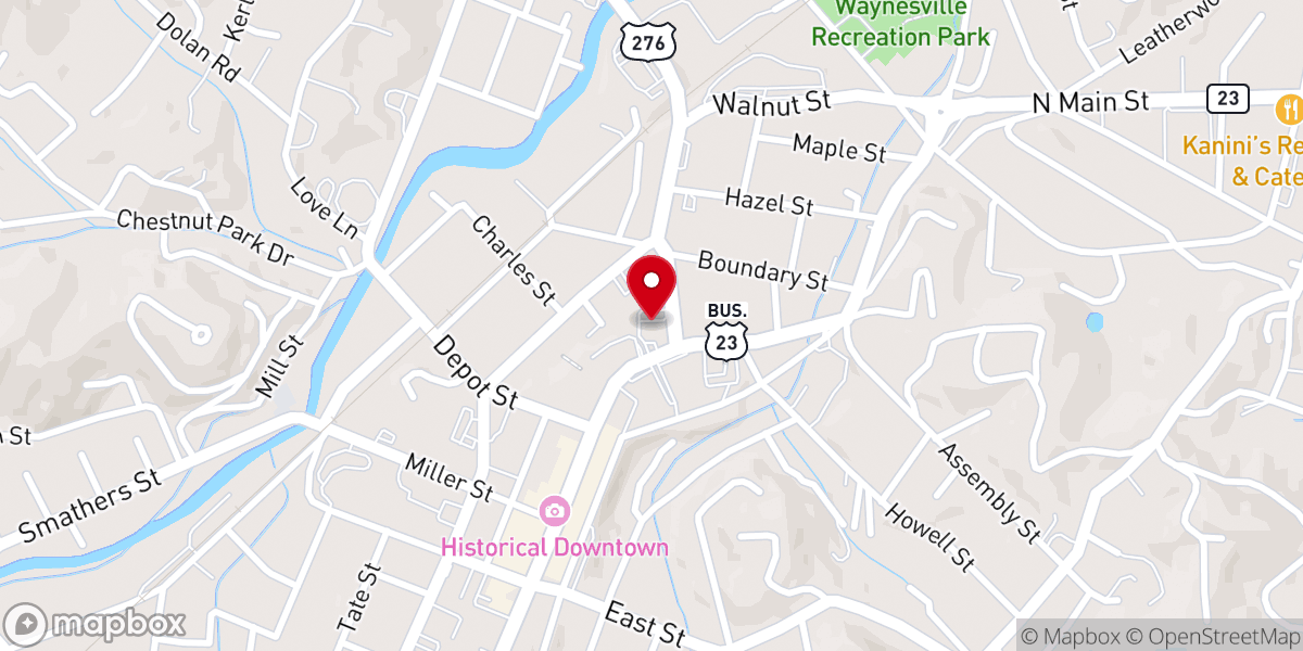 Map showing location of First Presbyterian Church