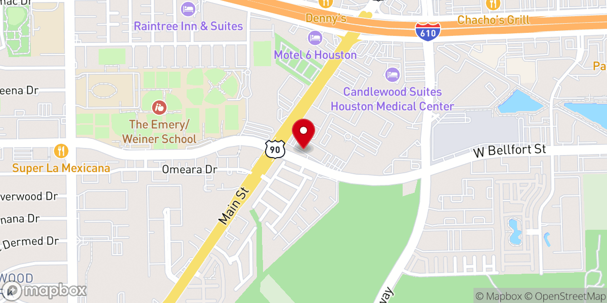 Map showing location of Houston Chinese Church