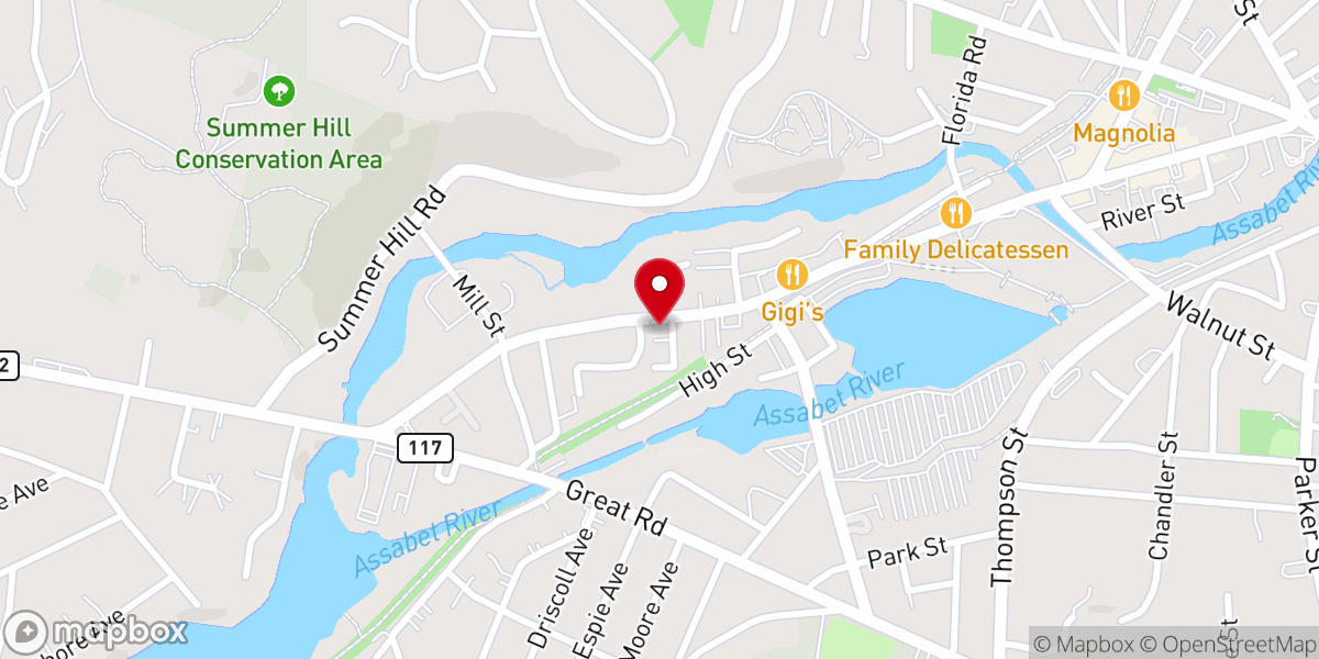 Map showing location of St. Stephen Knanaya Church Boston
