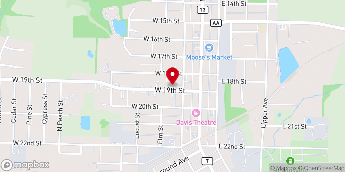 Map showing location of St Paul Baptist Church