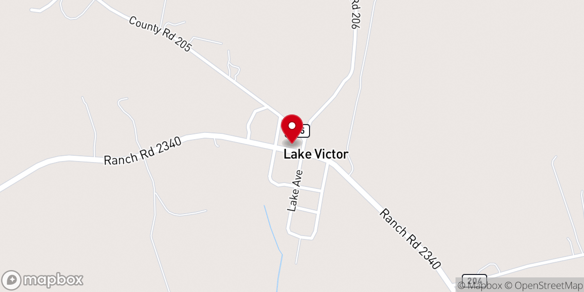 Map showing location of Lake Victor Baptist Church