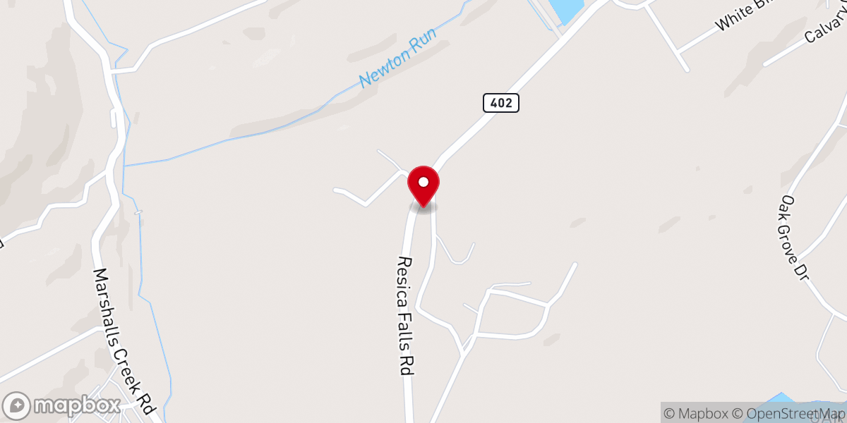 Map showing location of New Life Baptist Church