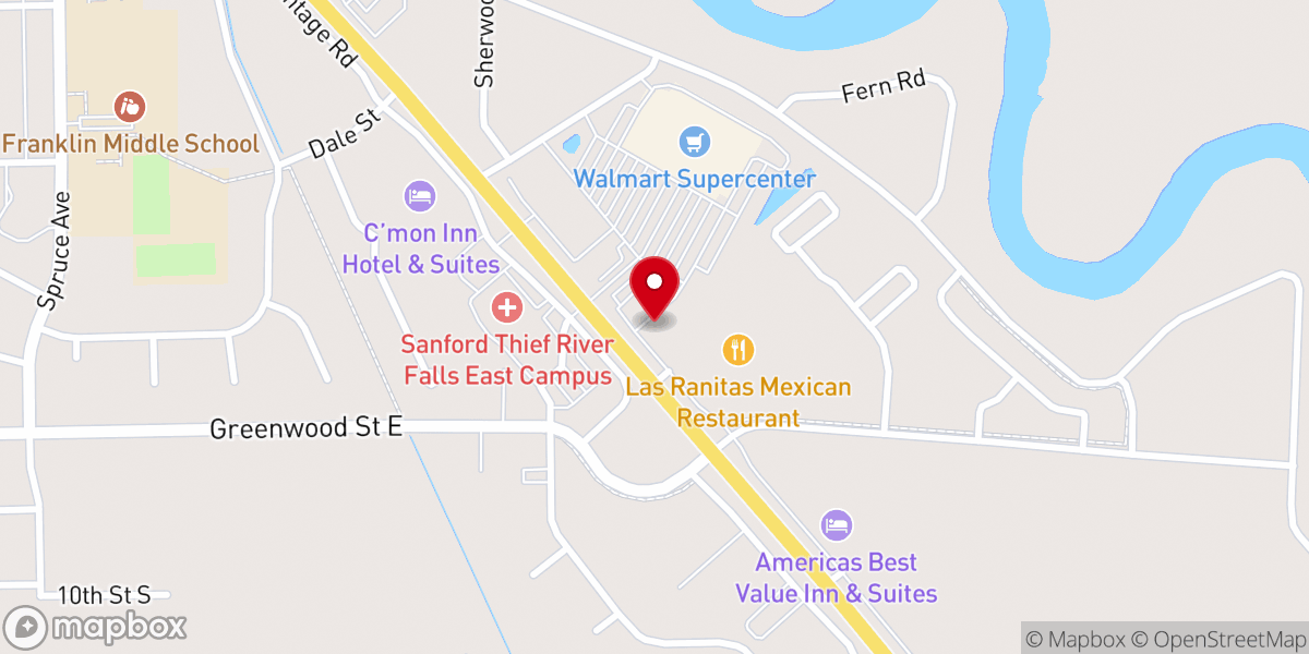 Map showing location of Pizza Hut