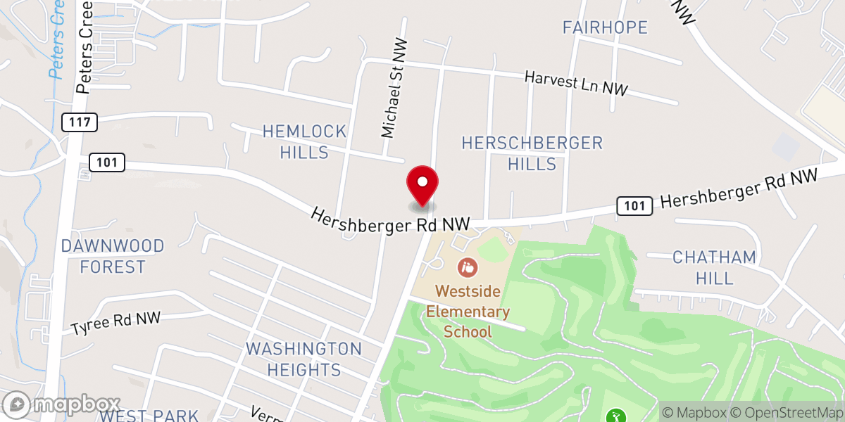 Map showing location of Connelly Memorial Baptist Church