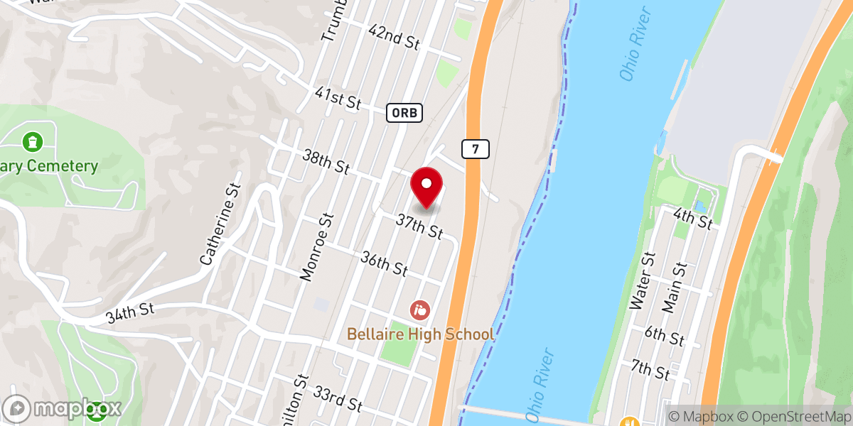 Map showing location of St. John the Evangelist Roman Catholic Church