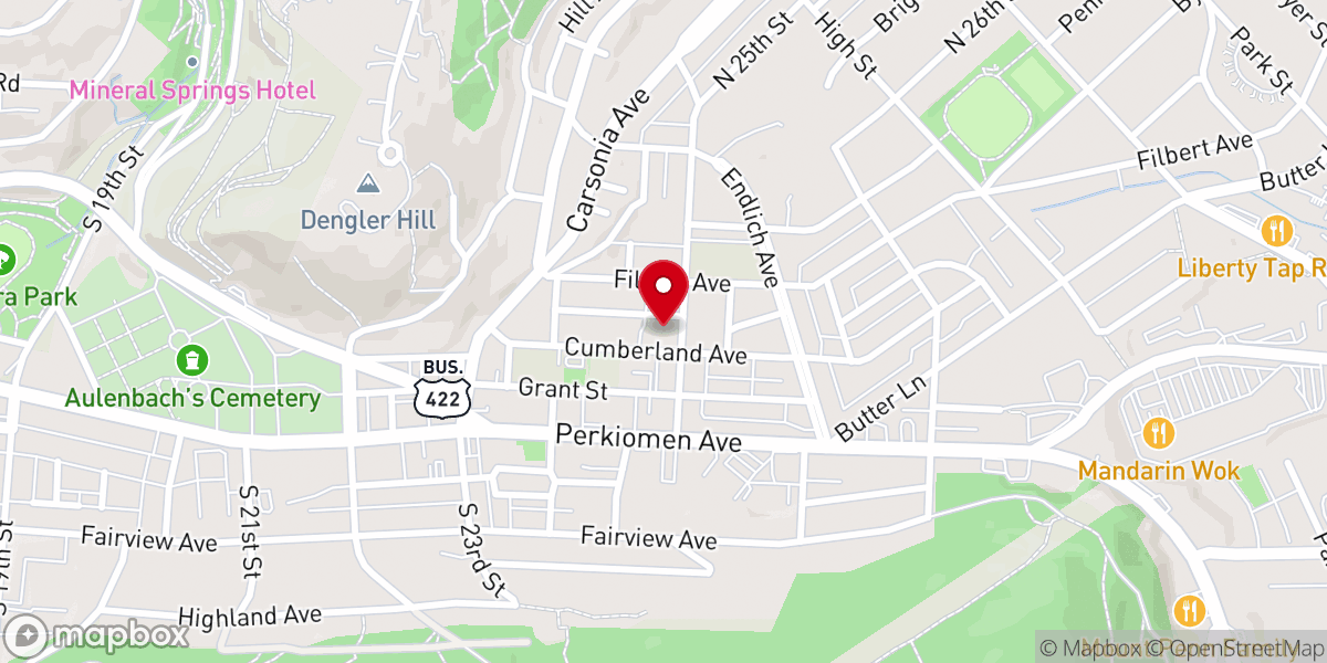 Map showing location of Trinity United Church of Christ of Mt. Penn