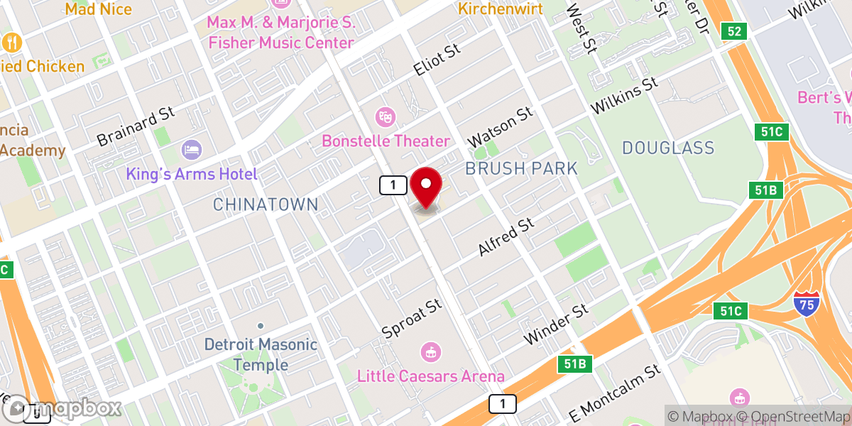 Map showing location of First Presbyterian Church