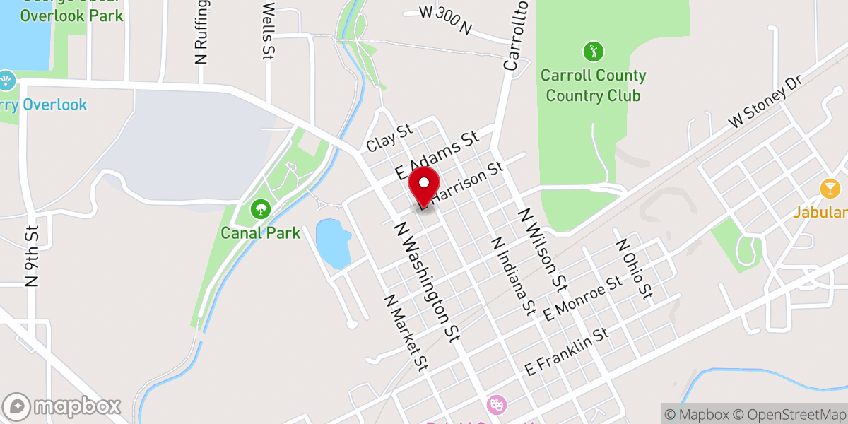 Map showing location of Delphi Wesleyan Church