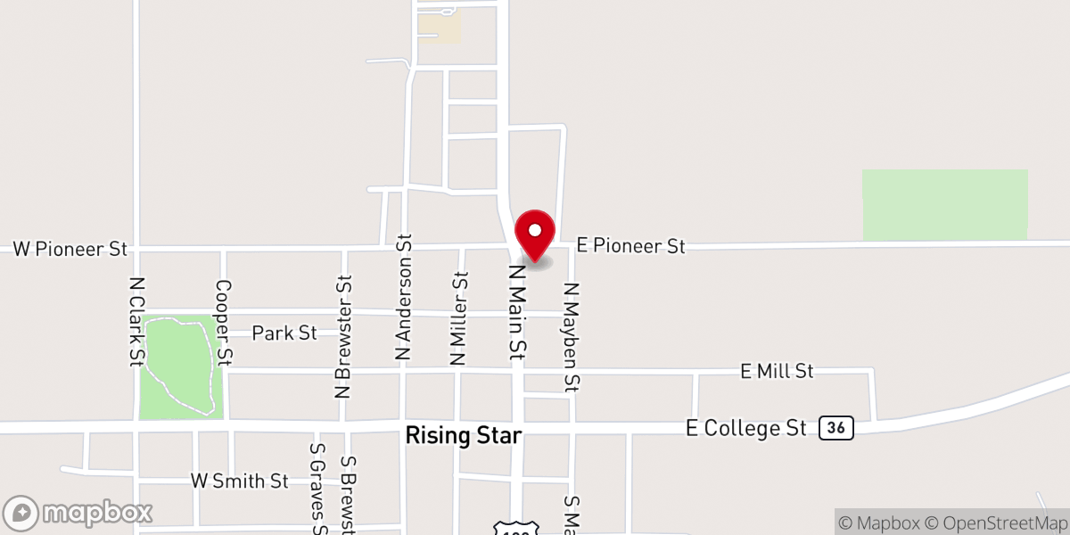 Map showing location of First Baptist Church