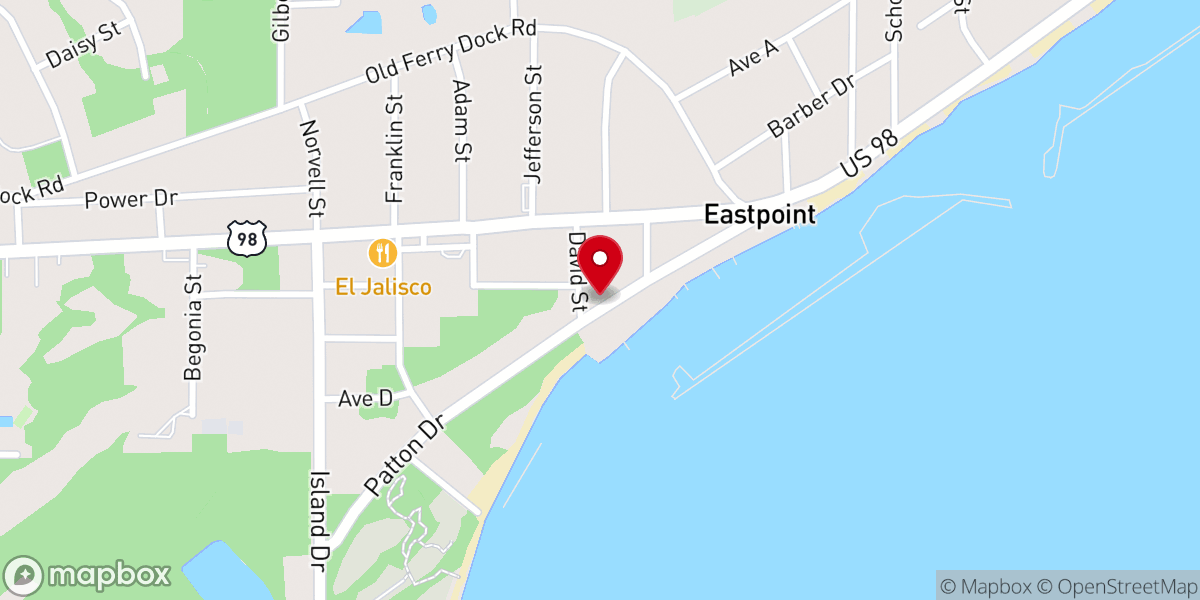Map showing location of First United Methodist Church of Eastpoint FL