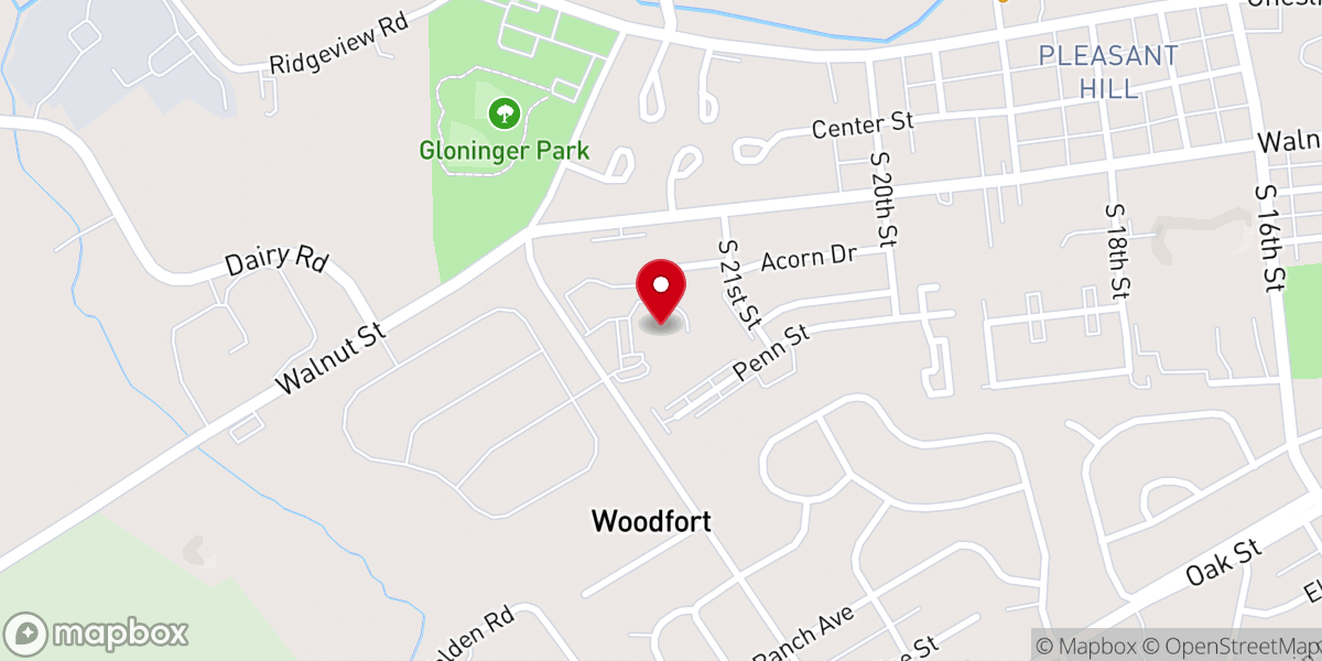 Map showing location of Faith Baptist Church
