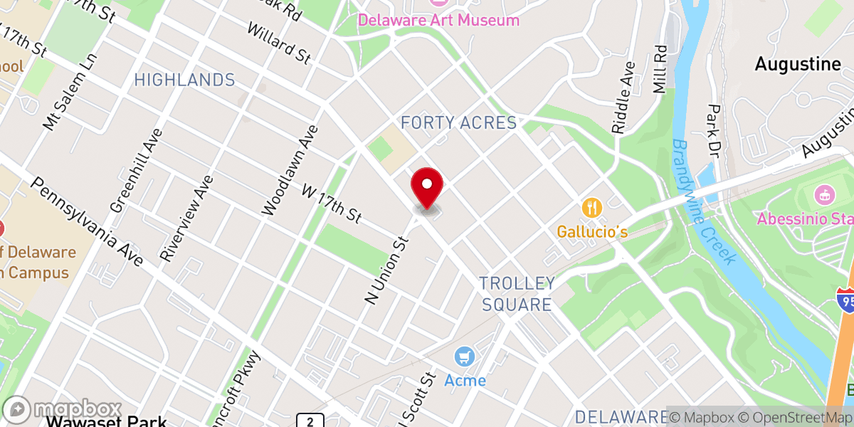 Map showing location of Catholic Diocese of Wilmington