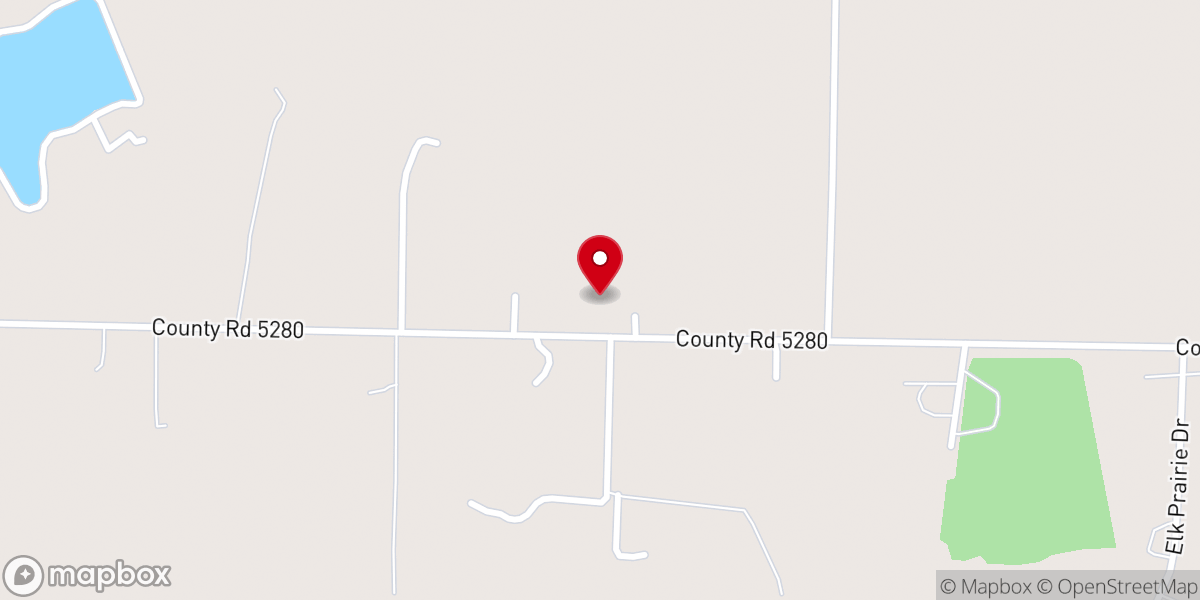 Map showing location of Elk Prairie Church