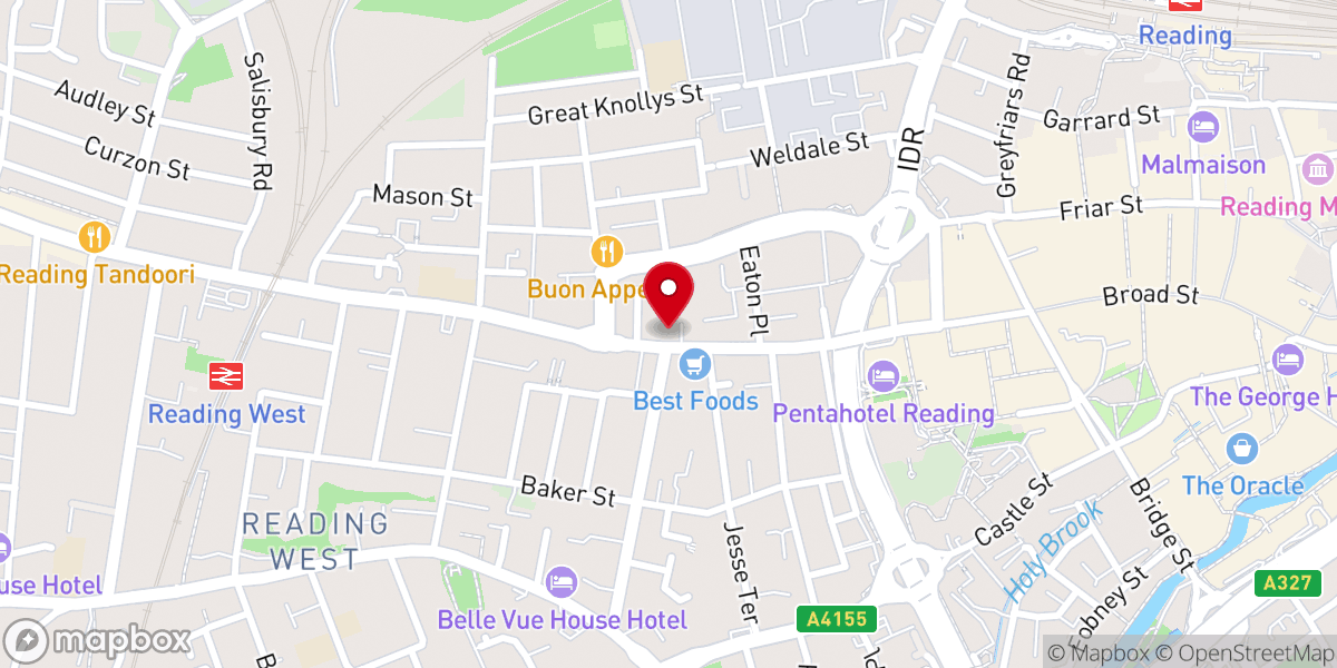 Map showing location of Holy Trinity Church