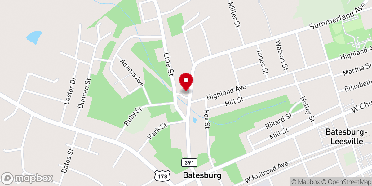 Map showing location of Saint James Christian Methodist Episcopal Church