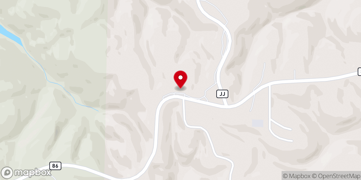 Map showing location of Ozark Mountain Community Church