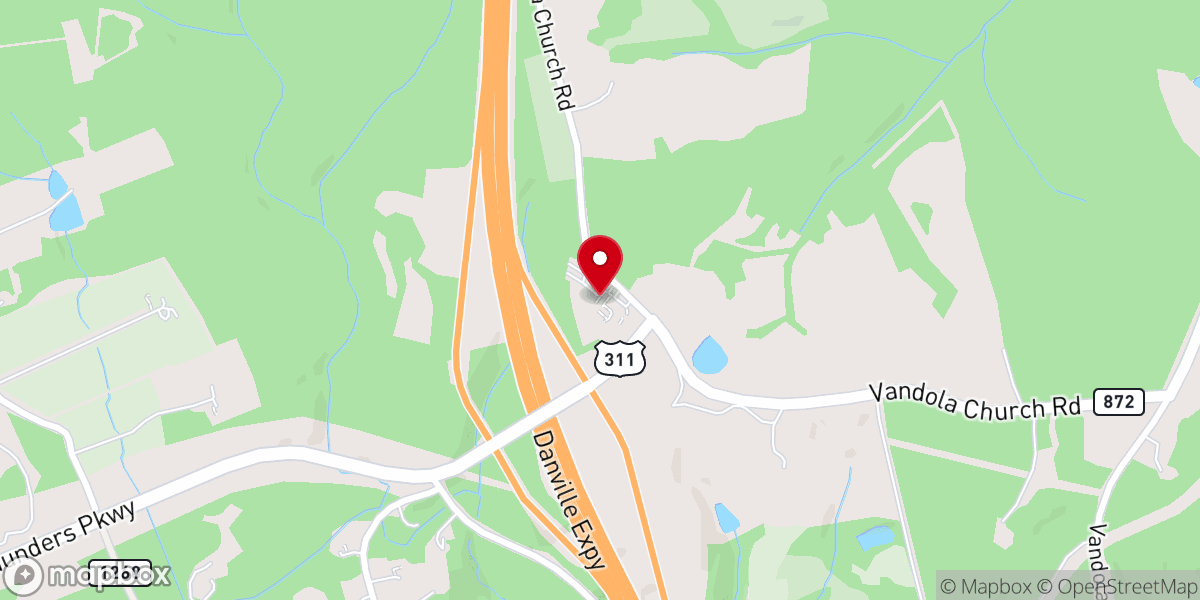 Map showing location of Vandola Baptist Church