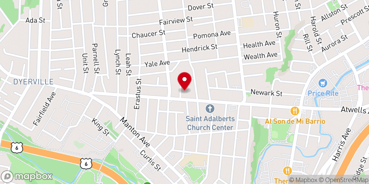 Map showing location of Our Lady of Lourdes Church