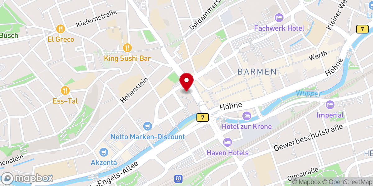 Map showing location of Citykirche St. Antonius