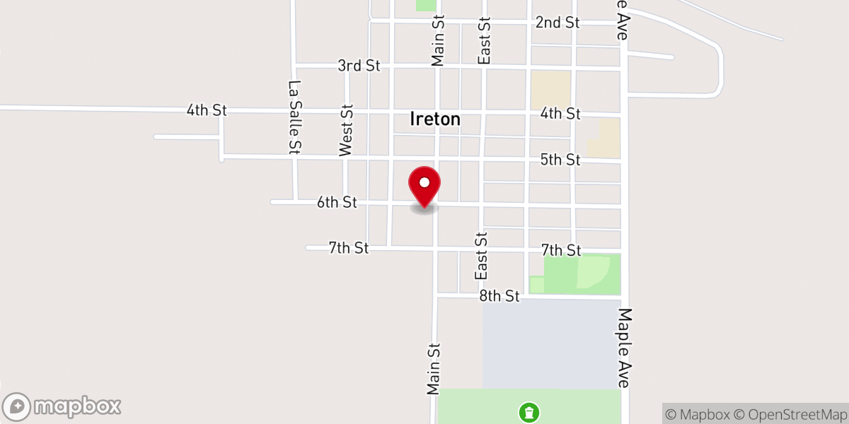 Map showing location of Saint Paul's Lutheran Church