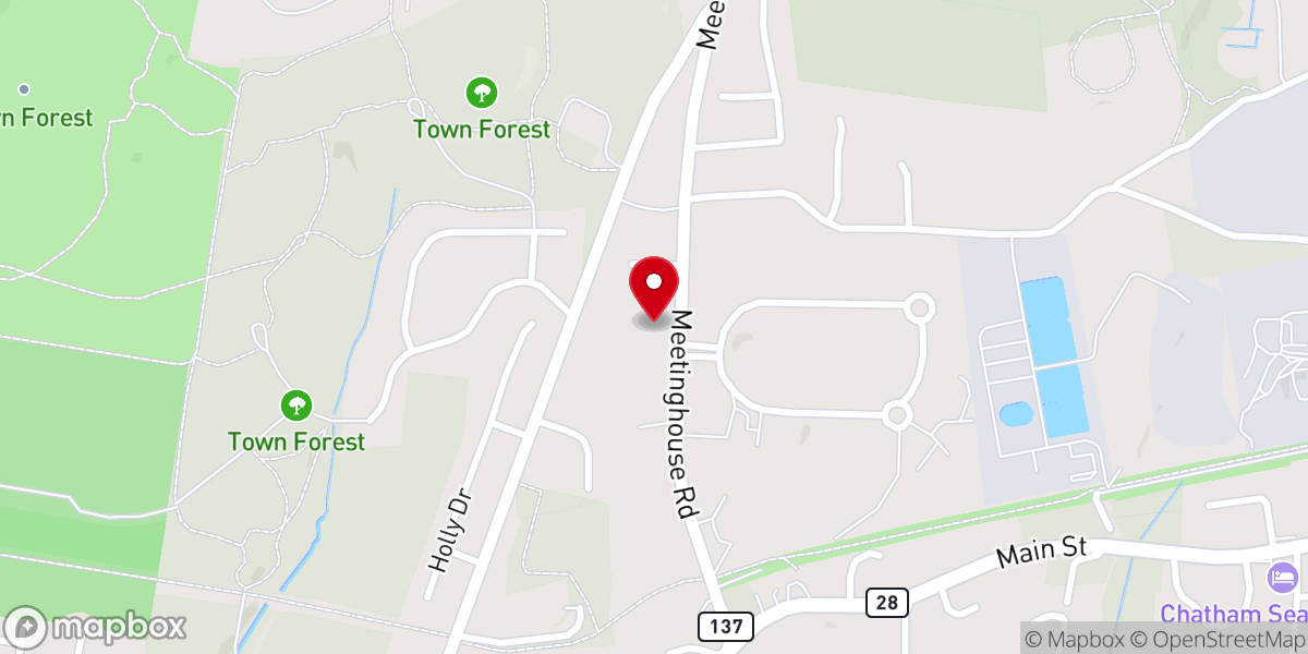 Map showing location of Redemption Rock Church of Cape Cod