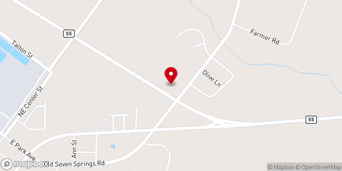 Map showing location of Unity Baptist Church