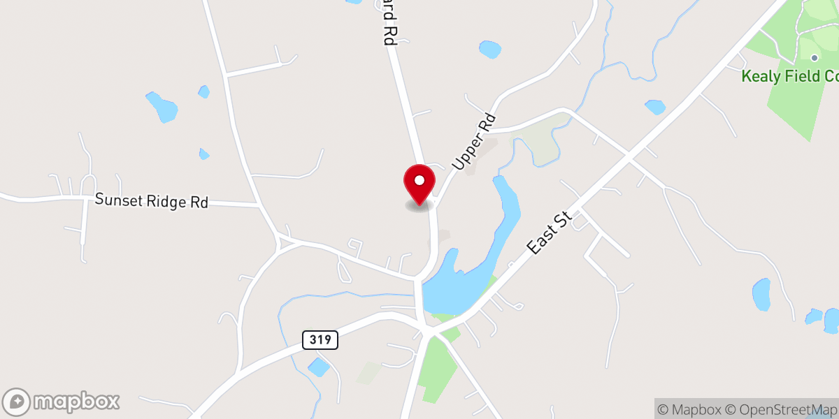 Map showing location of Stafford Springs Baptist Church