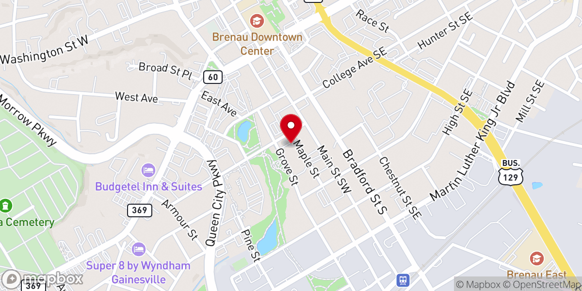 Map showing location of Centro de fe Gainesville