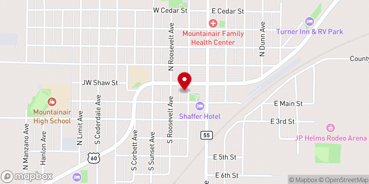 Map showing location of Salinas Pueblo Missions National Monument - Mountainair Headquarters Visitor Center