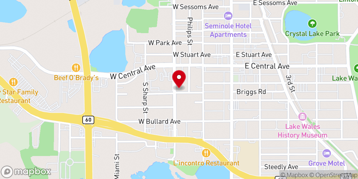 Map showing location of New Harvest Worship Center