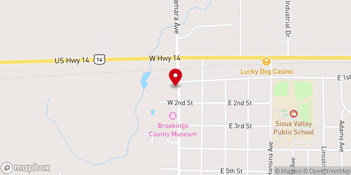 Map showing location of Volga Community Center