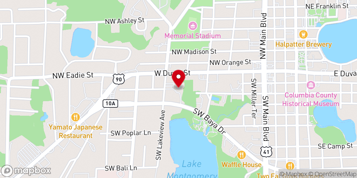 Map showing location of First Presbyterian Church