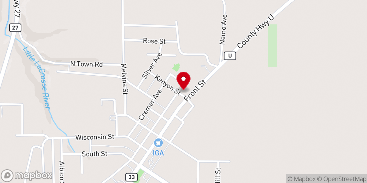 Map showing location of Tri Parish Catholic Community of Cashton & Norwalk