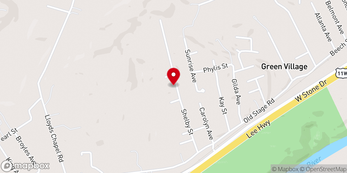 Map showing location of Mountain View Church
